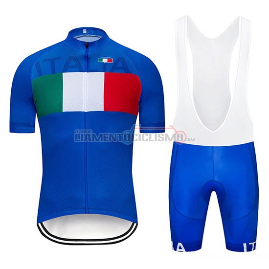 Abbigliamento Ciclismo Italia Manica Corta 2019 Blu